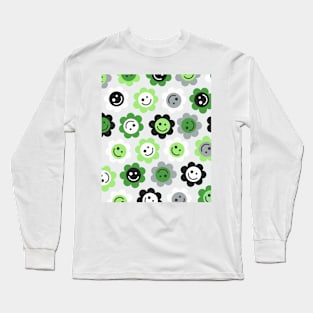 Aromantic Flower Faces Long Sleeve T-Shirt